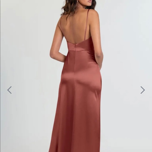 Jenny Yoo Chase Bridesmaid Dress / English Rose / Satin - Picture 5 of 6